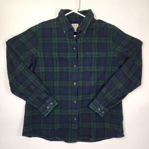 LL Bean Flannel Womens M Gorpcore Cabin Dark Academia Utility Outdoors‎ Heritage